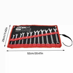 Manual Tools Ratchet Wrench Set Kit Metric Combination Chrome Vanadium Steel 8‑19mm with Storage Bag Ratchet Wrench Kit
