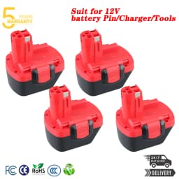 1/2/4Pcs 4.8Ah NI-MH BAT043 Replace for 12V Bosch Battery Pin BAT045 BAT046 BAT049 BAT120 Compatible With Power Cordless Tools