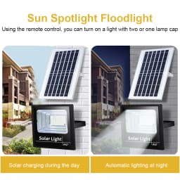 LED Solar Flood Light Sensor Street Outdoor Garden With Remote Control Security Dual Lights