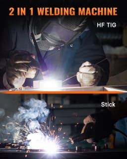 HITBOX TIG200 2in1 HF TIG/Stick Welding Machine Current Display ARC Force Post Gas 1-10s IGBT Welder Inverter for Welding Metal