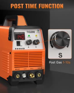 HITBOX TIG200 2in1 HF TIG/Stick Welding Machine Current Display ARC Force Post Gas 1-10s IGBT Welder Inverter for Welding Metal