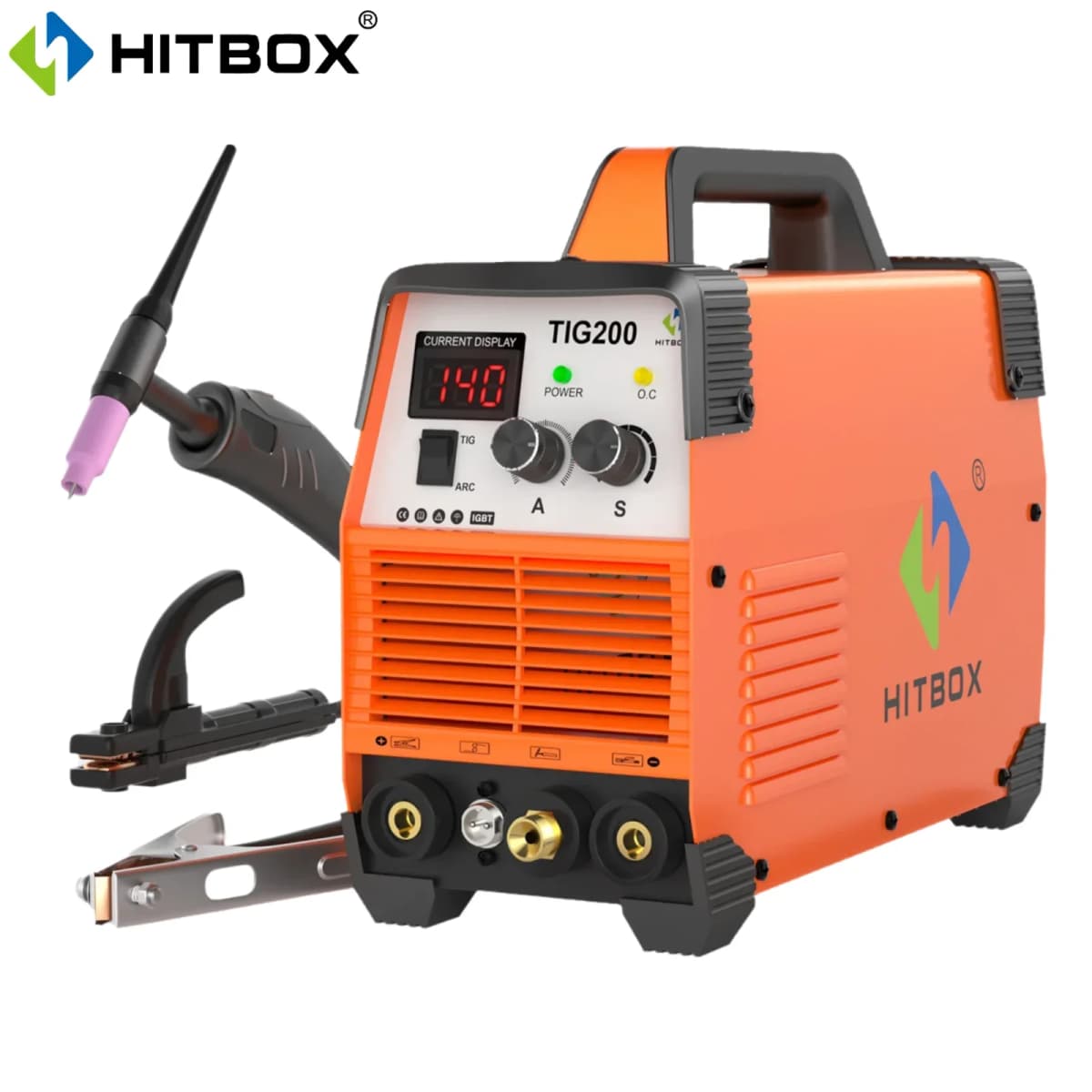 HITBOX TIG200 2in1 HF TIG/Stick Welding Machine Current Display ARC Force Post Gas 1-10s IGBT Welder Inverter for Welding Metal