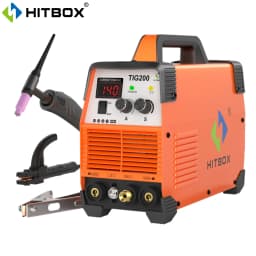HITBOX TIG200 2in1 HF TIG/Stick Welding Machine Current Display ARC Force Post Gas 1-10s IGBT Welder Inverter for Welding Metal