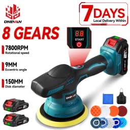 ONEVAN 8 Gears Cordless Electric Car Polisher Waxing&Sanding Wood Grinding Polishing Power Tool For Makita 18V Battery Pin