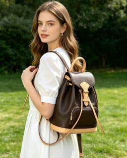 Casual Soft Leather Women's Backpack Solid Color Large Capacity Leisure Travel Bag Waterproof Double Shoulder Bag for Women