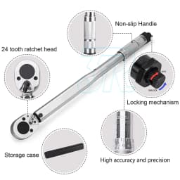Torque Wrench 1/4'' Drive Click Bike Tool 5-25nm Ratchet Hand Spanner Repair Key