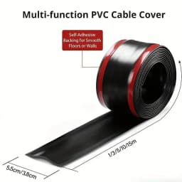 Cable Cover Protector PVC Self-Adhesive Wire Protection Strip Wear Resistant Prevent Trip Wall And Floor Wire Organizer For Home
