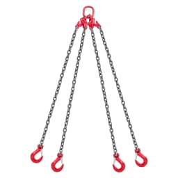 SucceBuy 3/8in x 10ft Chain Sling Lifting Sling Chains with 4 Leg Grab Hook Adjustable Engine Chain Hoist Lifts for Cargo Towing