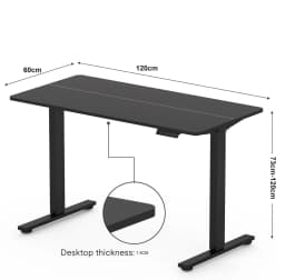 Mchars Standing Desk Electric Height Adjustable with Memory Preset Sit Stand up Desk 120x60cm Home Office Computer Desk with T-S