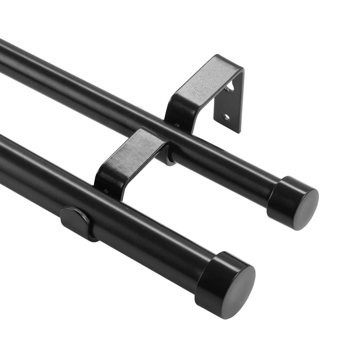 SucceBuy 1 in Double Curtain Rods 36-72/74-144 inches Drapery Rods for Windows 24-68/69-140 Inches Telescoping Dual Curtain Rod