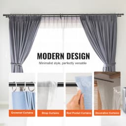 SucceBuy 1 in Double Curtain Rods 36-72/74-144 inches Drapery Rods for Windows 24-68/69-140 Inches Telescoping Dual Curtain Rod