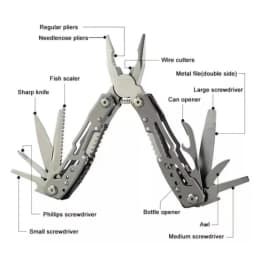 Multitool Steel Plier Folding Pliers All In one Camping Hiking Pocket Tool Set