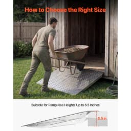 SucceBuy 750LBS 29.5 x 24.3in Non-Slip Door Threshold Ramp Platform Aluminum Wheelchair Ramp for Home Steps Curbs Doorways