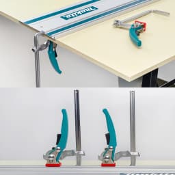 Allsome 2pcs Ratcheting Table Clamp, Quick Release Clamp For MFT and Guide Rail System, Bar Clamp