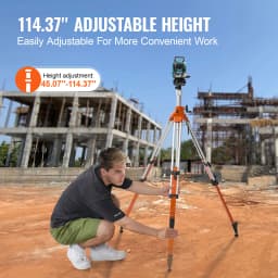 VEVOR Laser Level Tripod Stand Thread Mount Height Adjustment Heavy Duty Survey Tripod with Level Bubble & Diffusion Limiter