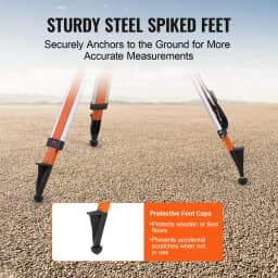VEVOR Laser Level Tripod Stand Thread Mount Height Adjustment Heavy Duty Survey Tripod with Level Bubble & Diffusion Limiter
