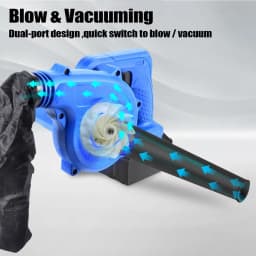 Cordless Electric Leaf Blower Dust Suction Vacuum Cleaner With 2 Battery