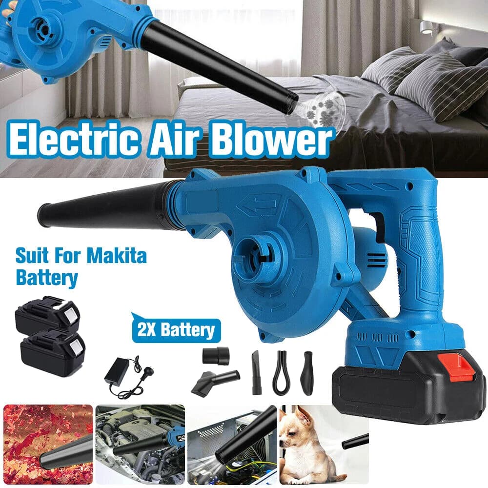 Cordless Electric Leaf Blower Dust Suction Vacuum Cleaner With 2 Battery