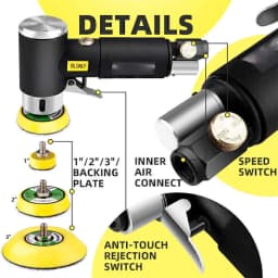 NEW 1"/2"/3" Random Orbit Air Sander Mini Grinding Machine Car Polisher Buffer