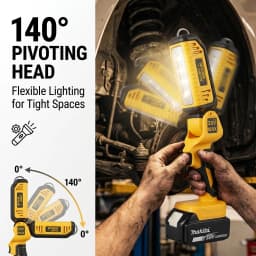 18V battery work light, tradie torch australia, cordless workshop lamp, construction inspection light, led handheld work torch, compatible with 18V lithium tool battery, camping emergency light, skin only work light no battery