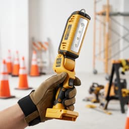 18V battery work light, tradie torch australia, cordless workshop lamp, construction inspection light, led handheld work torch, compatible with 18V lithium tool battery, camping emergency light, skin only work light no battery