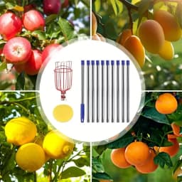 Fruit Picker Pole Tool with Basket 4M Telescoping Long Handle Fruit Grabber Tool
