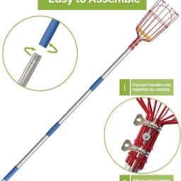 Fruit Picker Pole Tool with Basket 4M Telescoping Long Handle Fruit Grabber Tool