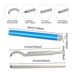 Wood Lathe Tools Set, 4 PCS Carbide Tipped Turning Chisels with Square Round Diamond Blades for Bowl Spindle Pen Making