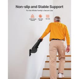 SucceBuy Wall Mounted Stair Handrail 4ft Galvanized Aluminum 1.26 inch Pipe Diameter Industrial Hand Rail for Security Baluste
