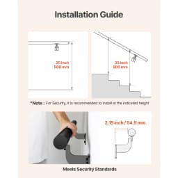 SucceBuy Wall Mounted Stair Handrail 4ft Galvanized Aluminum 1.26 inch Pipe Diameter Industrial Hand Rail for Security Baluste