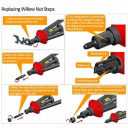PORIYA Rivet Nut Rivnut Nutsert Tool Riveter Gun Black Rivets M3-12 Riveting Kit