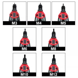 PORIYA Rivet Nut Rivnut Nutsert Tool Riveter Gun Black Rivets M3-12 Riveting Kit