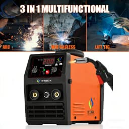 HITBOX HBM1200 Semi-Automatic MIG Welder with Synergy Tool 3 in 1 Stick ARC MMA Gasless MIG Lift TIG IGBT Inverter Welding Machine for 0.8/1.0mm Flux Core Wire