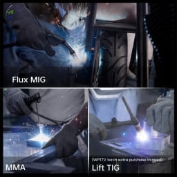 HITBOX HBM1200 Semi-Automatic MIG Welder with Synergy Tool 3 in 1 Stick ARC MMA Gasless MIG Lift TIG IGBT Inverter Welding Machine for 0.8/1.0mm Flux Core Wire
