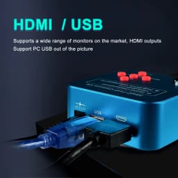 48MP 38Mp 4K 2K HDMI USB Industrial Digital Video Microscope Camera Zoom 130X C-Mount Lens LED Ring Light For Repair Soldering