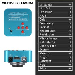 48MP 38Mp 4K 2K HDMI USB Industrial Digital Video Microscope Camera Zoom 130X C-Mount Lens LED Ring Light For Repair Soldering