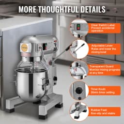SucceBuy 10L/14L/28.5L/18.7L Commercial Food Mixer Commercial Stand Mixer with 3 Adjustable Speed 550W 1100W Dough Mixer