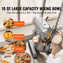 SucceBuy 10L/14L/28.5L/18.7L Commercial Food Mixer Commercial Stand Mixer with 3 Adjustable Speed 550W 1100W Dough Mixer