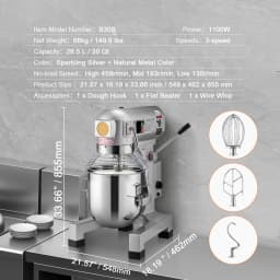 SucceBuy 10L/14L/28.5L/18.7L Commercial Food Mixer Commercial Stand Mixer with 3 Adjustable Speed 550W 1100W Dough Mixer