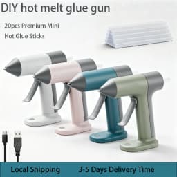 Electric Hot Melt Glue Gun 30s Fast Heating Cordless Glue Gun With 20pcs Glue Sticks 2000mAh Type-C Rechargeable Hot Melt Glue Gun 1.7mm Precision Nozzle For DIY Craft Home Repair Quick Repairs