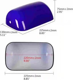 Blue Glass Lamp Shade L22.5cm W13cm for Table Lamp banker desk lamp replacement lampshade