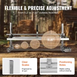 SucceBuy Chainsaw Mill Planking Milling 36/48 Inch Guide Bar Wood Lumber Cutting Portable Sawmill Aluminum Steel Chain Saw Mill