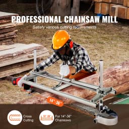 SucceBuy Chainsaw Mill Planking Milling 36/48 Inch Guide Bar Wood Lumber Cutting Portable Sawmill Aluminum Steel Chain Saw Mill