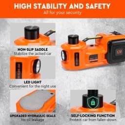 HORUSDY 5Ton 12V Electric Hydraulic Floor Jack Lift Built-in Tire Inflator Pump