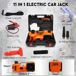 HORUSDY 5Ton 12V Electric Hydraulic Floor Jack Lift Built-in Tire Inflator Pump