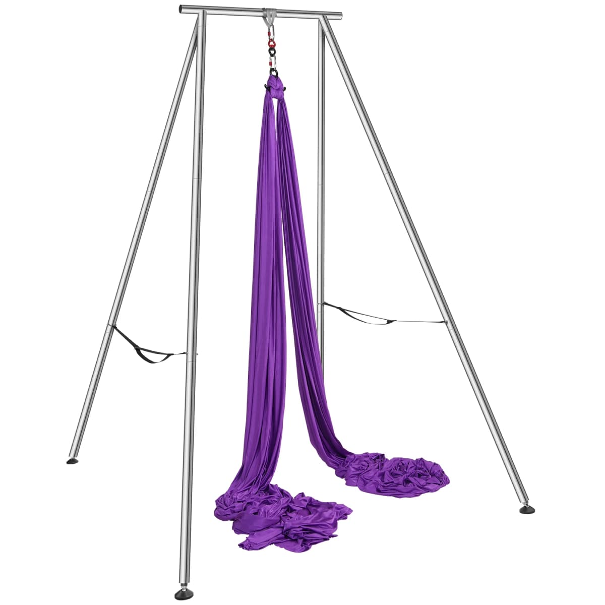 SucceBuy Aerial Yoga Frame & Hammock9.67ft Yoga Swing Stand W/13.1 Yards Aerial Hammock Max 551lbs Yoga Rig for Indoor Outdoor