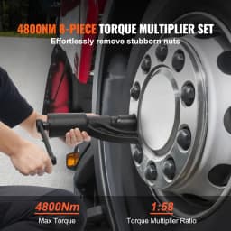SucceBuy 1/58 1/64 Torque Wrench Set 4 / 8 Socets Multiplier Drive Lug Nut Wrench/Multiplier Heavy Duty Torque Multiplier w Case