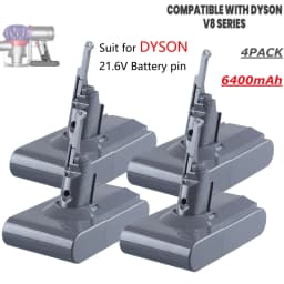 1/2/4Pcs V8 21.6V 6.4Ah Li-Ion Battery Replace for Dyson Absolute Cord-Free Vacuum Handheld Vacuum Cleaner V8 Fluffy Battery Pin