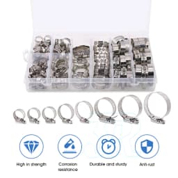 91x Stainless Steel Hose Clamps Clips Adjustable Range Worm Gear Pipe Clamp
