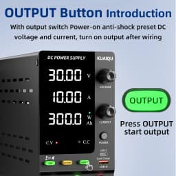 KUAIQU Lab Bench Power Supply Adjustable 3.7V 4.8V 12V 24V 48V 60V 72V 100V Battery Charging For R&D,Activate battery,BMS Test